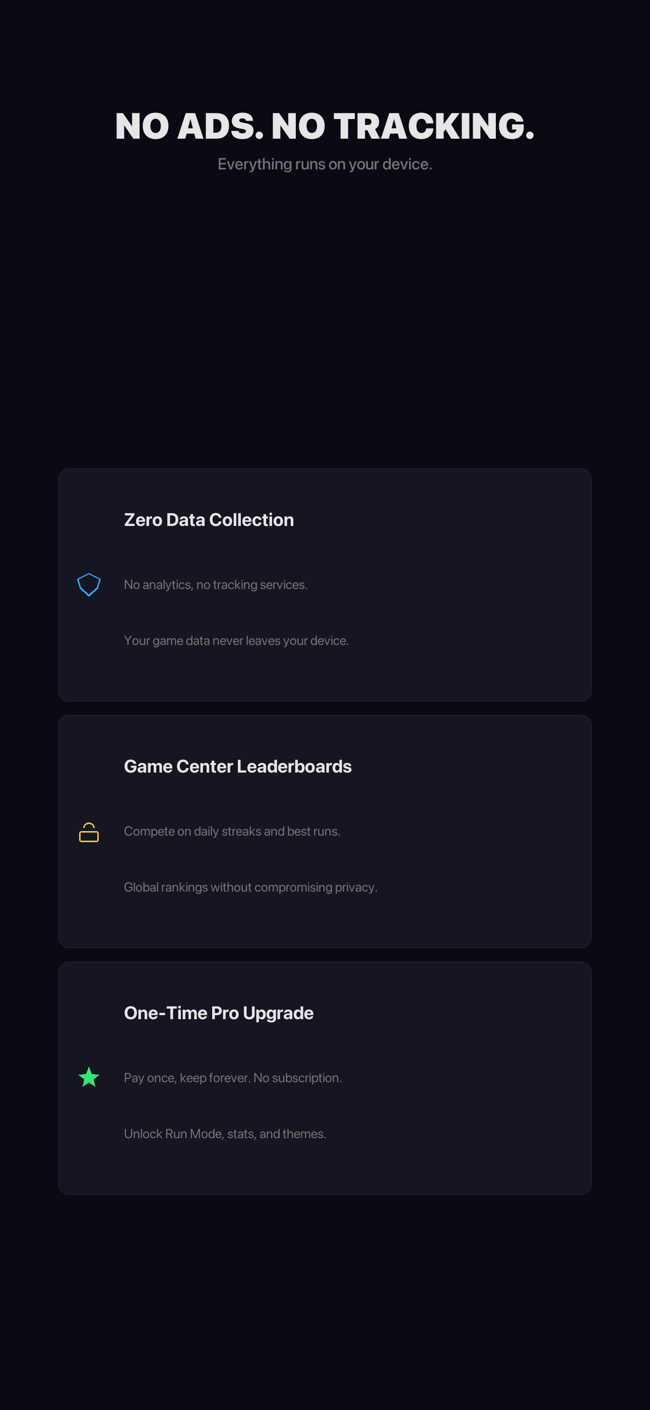 Privacy features